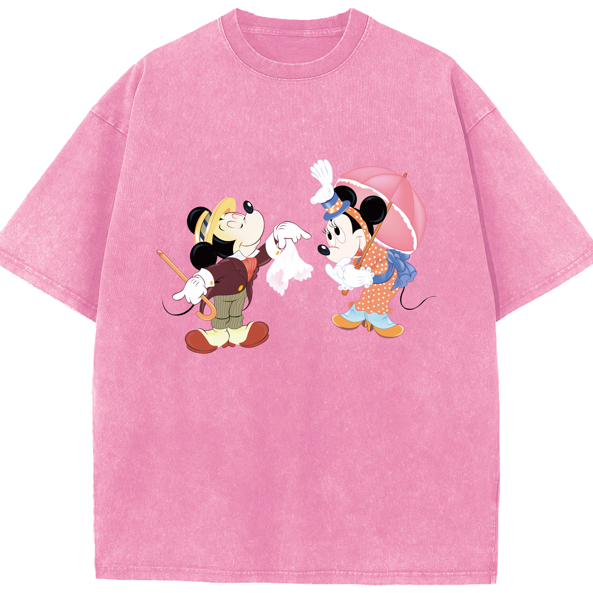 （画像用） ミッキーマウス Mickey Mouse 綿100% ヴィンテージ風 半袖Tシャツ（フロントプリント）